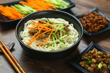 Chinese handmade noodles with gravy