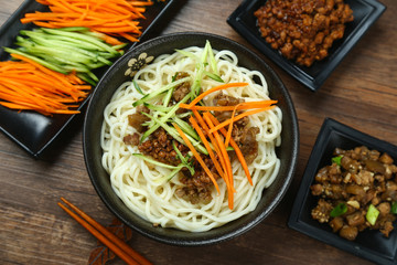 Chinese handmade noodles with gravy
