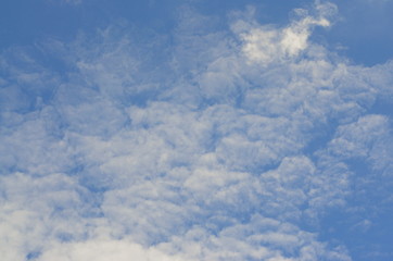 Blue sky with clouds background and textures. 