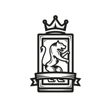 Heraldry cat logo of lines