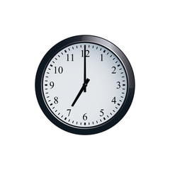 Wall clock set at 7 o'clock