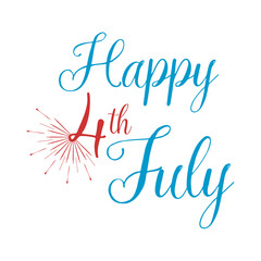 Happy 4 th July Greeting Card. Vector illustration.