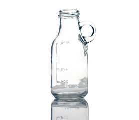 Empty glass bottle, isolated.