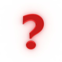 question mark 3d red interrogation point punctuation mark asking sign isolated