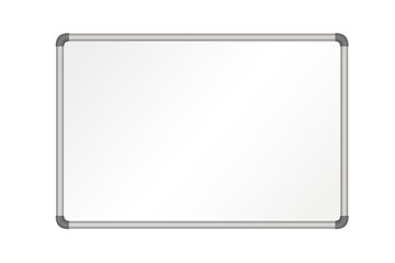 Vector realistic empty whiteboard illustration isolated on white background