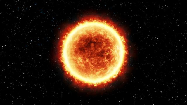 Lifeless planet revolves around big stars, realistic footage