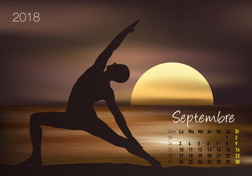 CALENDRIER - 2018 - Yoga - Zen - Septembre