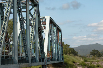 Steel trusses railway bridge