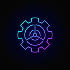 Wind energy in gear concept colorful icon