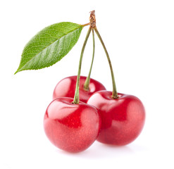 Cherry with leaves
