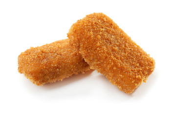 Cheese sticks on white background