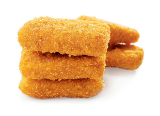 Cheese sticks on white background