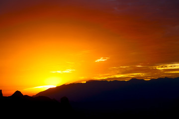 in oman  sun falling  down