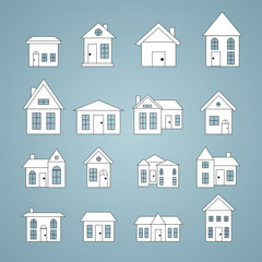 House set white home icon collection