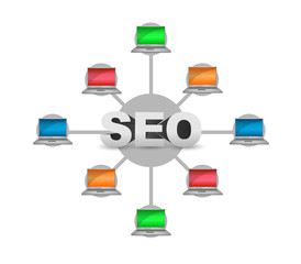seo computer link network illustration