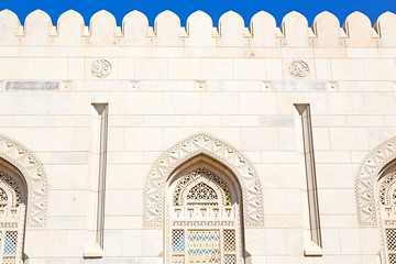 in oman the wall of big muscat mosque