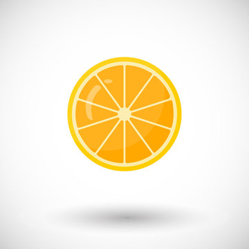 Orange fruit vector flat icon