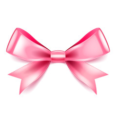 Pink bow isolated on white vector