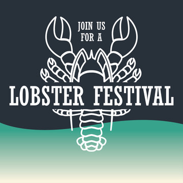lobster poster for lobster festival. vector illustration