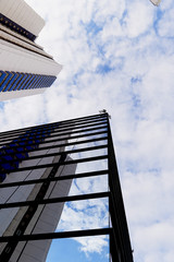 the reflection of the sky mirrored building. High