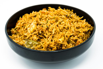 Tasty Indian food basmati rice on a plate