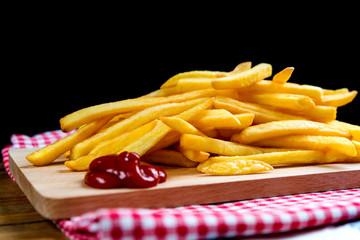 Golden French fries potatoes ready to be eaten