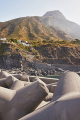 Aeolian Islands - Ginostra - Sicily - Harbor, Volcano Stromboli in the background