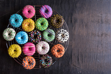 Glazed sweet mini donuts