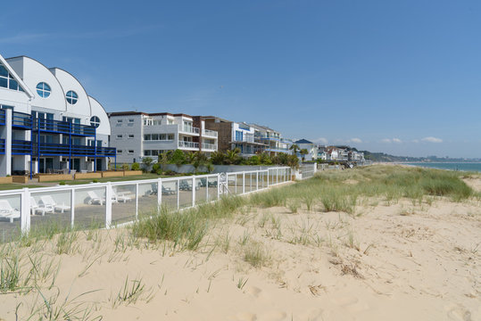 Sandbanks beach and seafront apartments