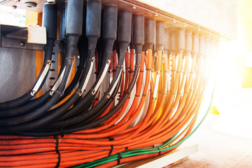 Electrical cabinet with connectors is providing electrical energy to residential place