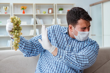 Man suffering from allergy - medical concept