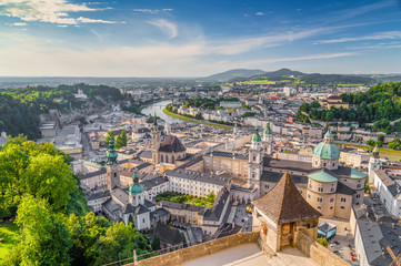 Fototapeta na wymiar Historic city of Salzburg with at sunset, Austria