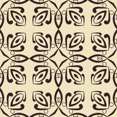 Abstract ornamental floral seamless pattern. Template can be used for fabric, textile, cloth, wrapping paper, oilcloth, and other design