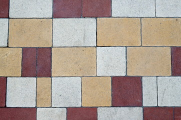 colored paving tiles closeup, texture