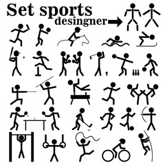 A set of people playing sports