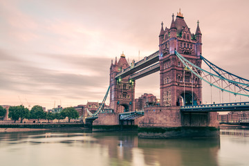 Fototapeta na wymiar Colored image of London Tower Bridge