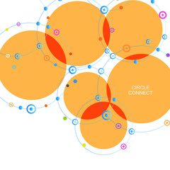 Vector abstract technology background with connect circle and dot