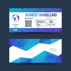 Business ticket card. Element template for design. Vector illustration.