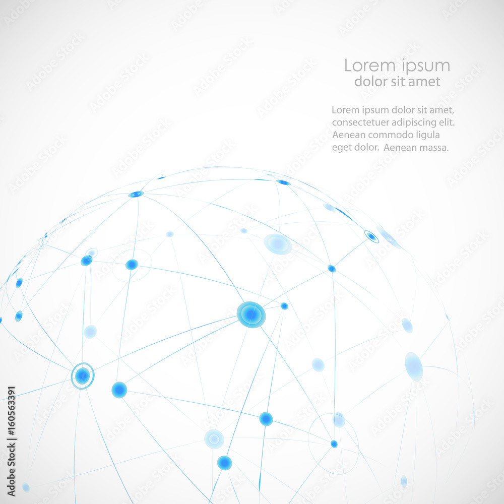 Poster Abstract vector connect circle with molecular structure