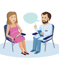 Pregnant woman visits her doctor