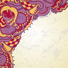 Flower ornamental frame in eastern style.