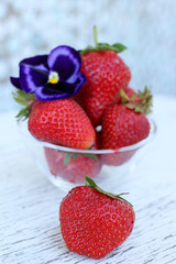 Still life with fresh strawberries
