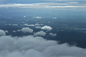 Fluffy Cloud in the summer sky over the scenic of cityscape