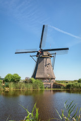 Naklejka premium One of the beautiful Dutch windmills at Kinderdijk