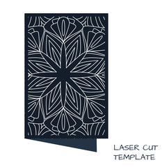 Wedding invitation for laser cutting. Vector illustration