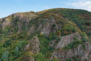 Beautiful mountain along the river Ardeche