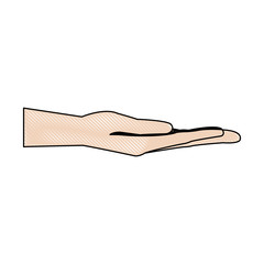 hand man cartoon receiving gesture image vector illustration