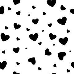 Heart black on white background
