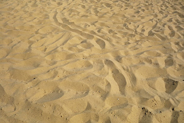 sand in the desert and the footprints on it