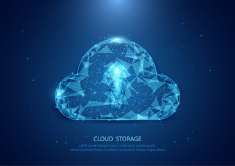 Abstract cloud form of a starry sky technology internet, data, connection concept background. wireframe concept design